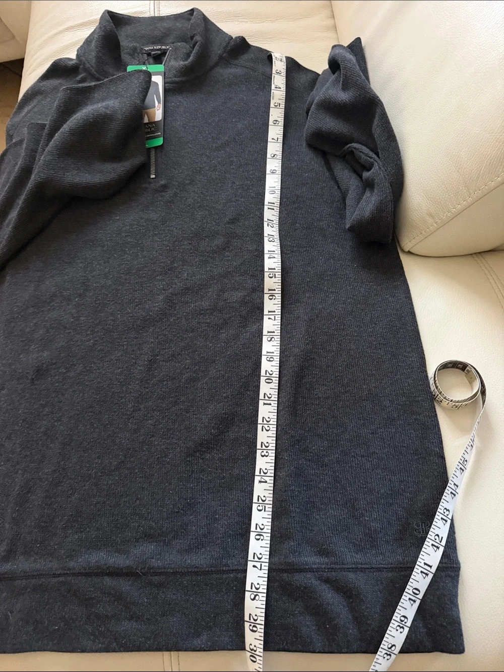 Banana Republic Men's Charcoal Gray Half-Zip Sweater